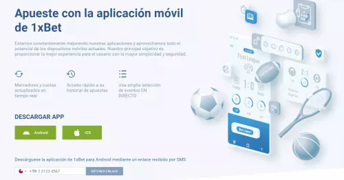 Descargar app movil iOS y Android 1xbet Chile
